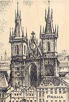 Detail Dřevěná pohlednice Praha (A-PHD 017)