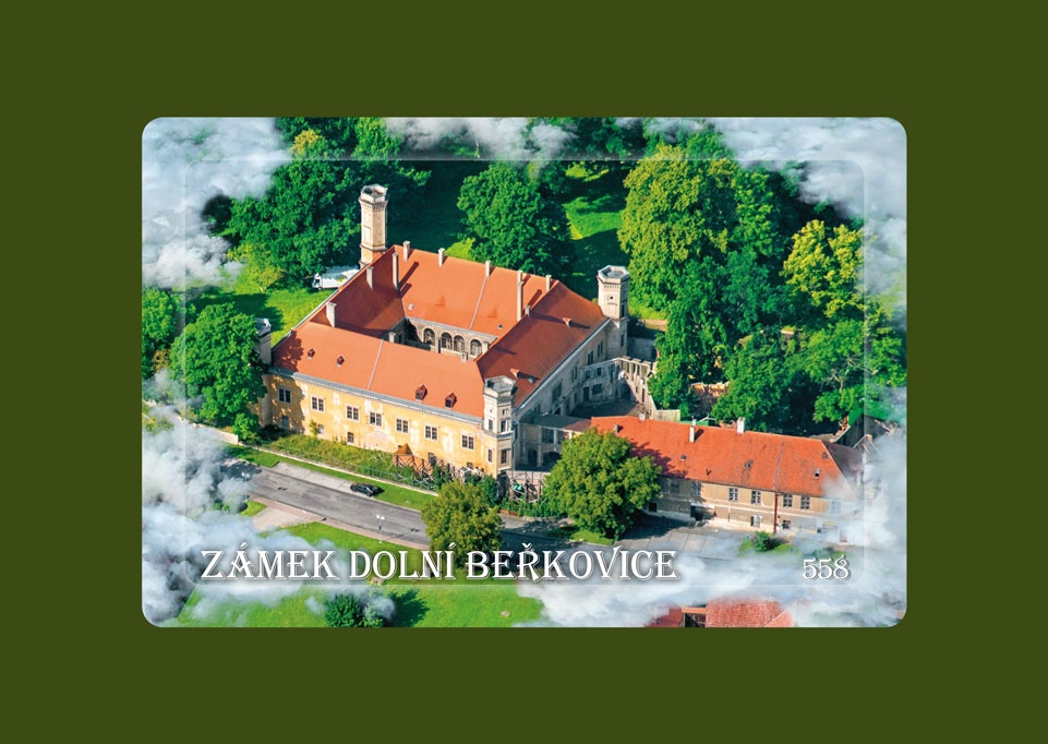 Magnetka MM Dolní Beřkovice zámek letecká  MM558