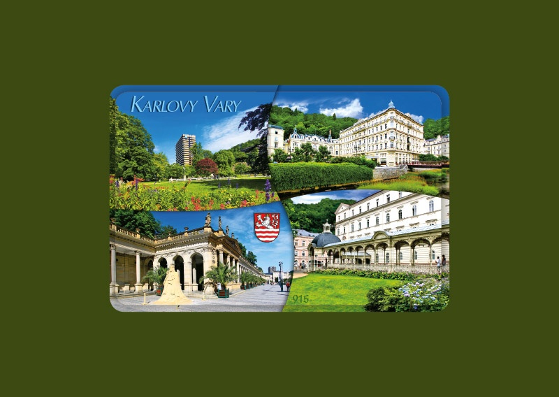 Magnetka MI Karlovy Vary čtyřobrázková na šířku  K-KVM 915