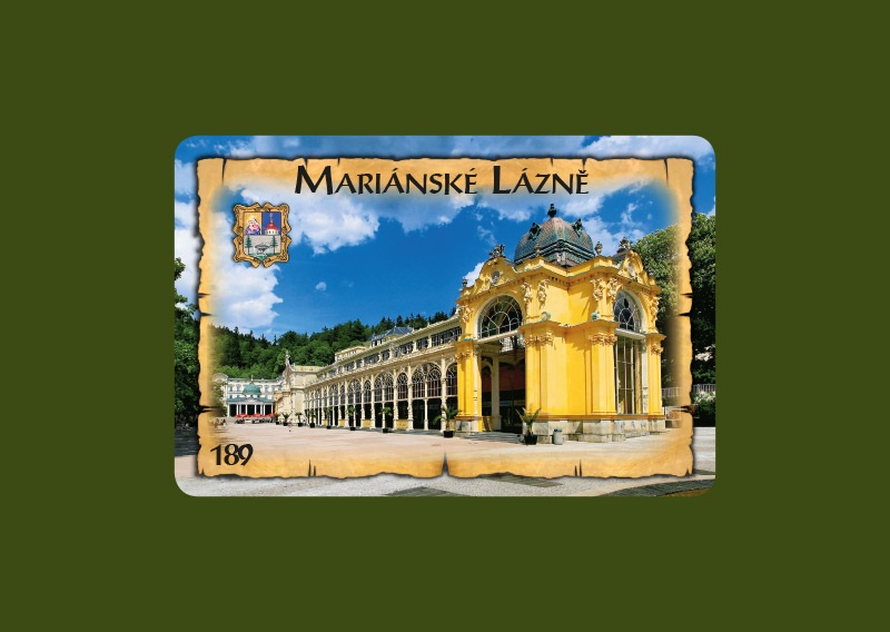 Magnetka MI Mariánské Lázně Kolonáda se znakem  K-MLM 189