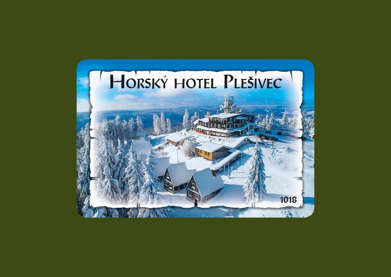 Magnetka MI Plešivec Horský hotel zimní letecká  K-PLM1018